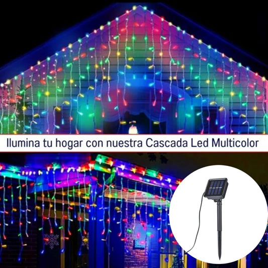 Led Tipo Lluvia Colorido Solar 3 Metros